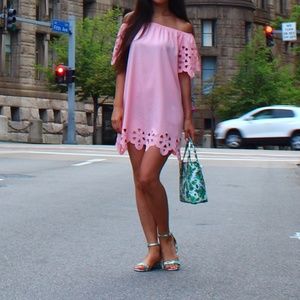 Off The Shoulder Pink Dress
